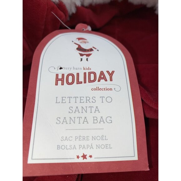 Pottery Barn Ella Letters to Santa Bag Velvet Sack Christmas Stocking 40 X 33 in - Picture 6 of 12